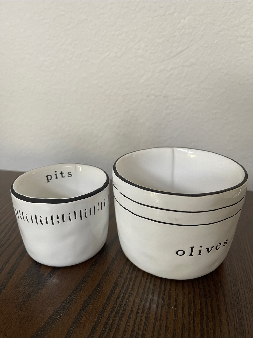 White Olive and Pit Bowls Set - Picture 3 of 5